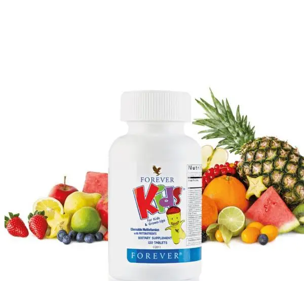 کیدز فوراور مکمل ویتامینی جویدنی برای کودکان. Forever Kids ویتامین طبیعی برای رشد و تقویت ایمنی کودک . قرص جویدنی کیدز فوراور با طعم میوه‌ای خوشمزه . بسته‌بندی اصل مکمل کیدز فوراور لیوین